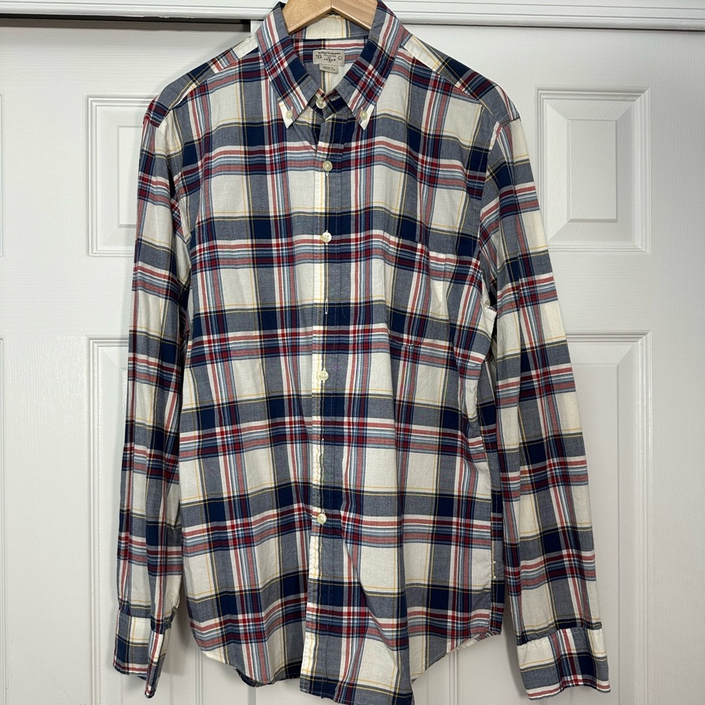 J Crew plaid oxford shirt LARGE